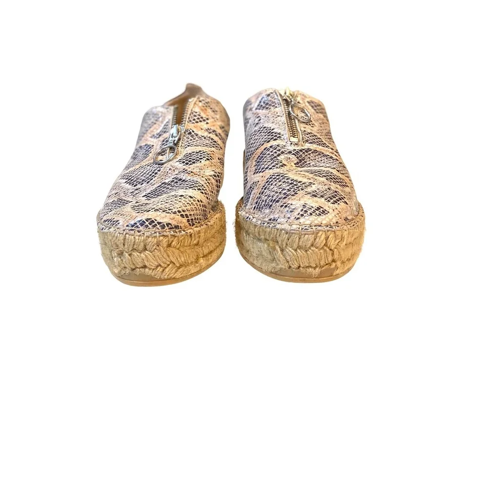 Eric Michael Snakeskin Embossed Leather Espadrille Platform‎ Size 8.5